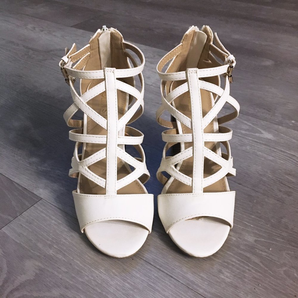 Strappy Open Toed Heeled Sandals